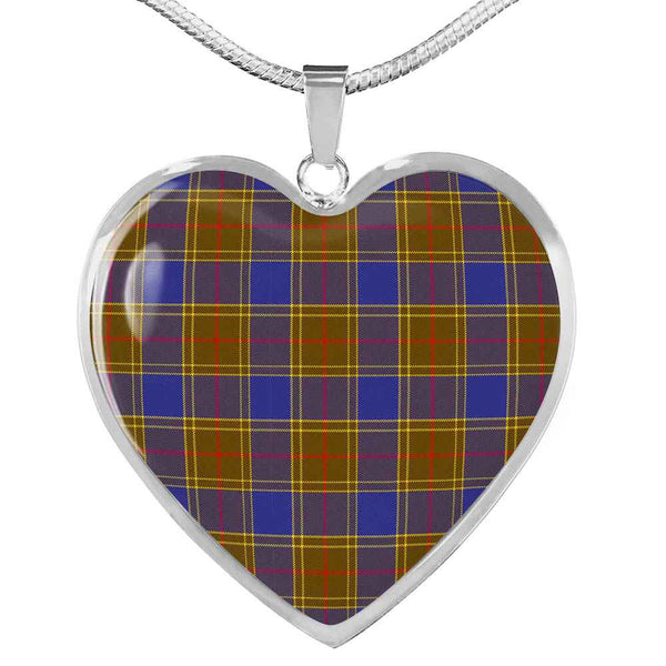 Scottish Balfour Modern Clan Tartan Necklace Heart Tartan Plaid 1