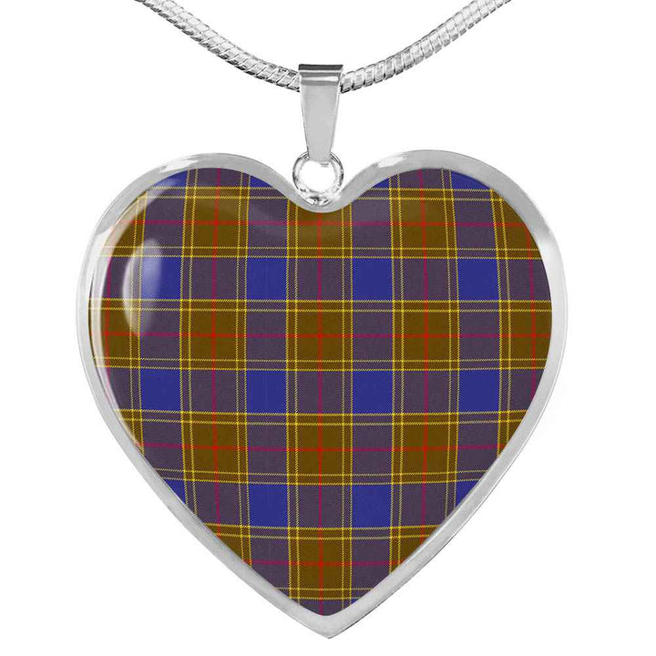 Scottish Balfour Modern Clan Tartan Necklace Heart Tartan Plaid 1