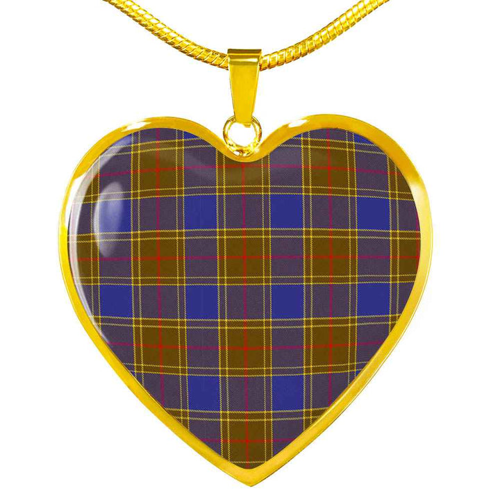 Scottish Balfour Modern Clan Tartan Necklace Heart Tartan Plaid 2