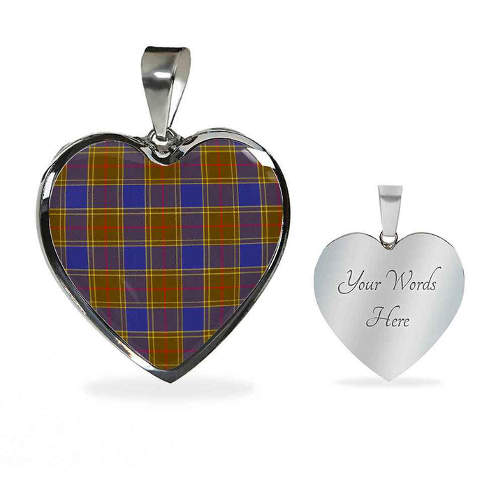 Scottish Balfour Modern Clan Tartan Necklace Heart Tartan Plaid 3