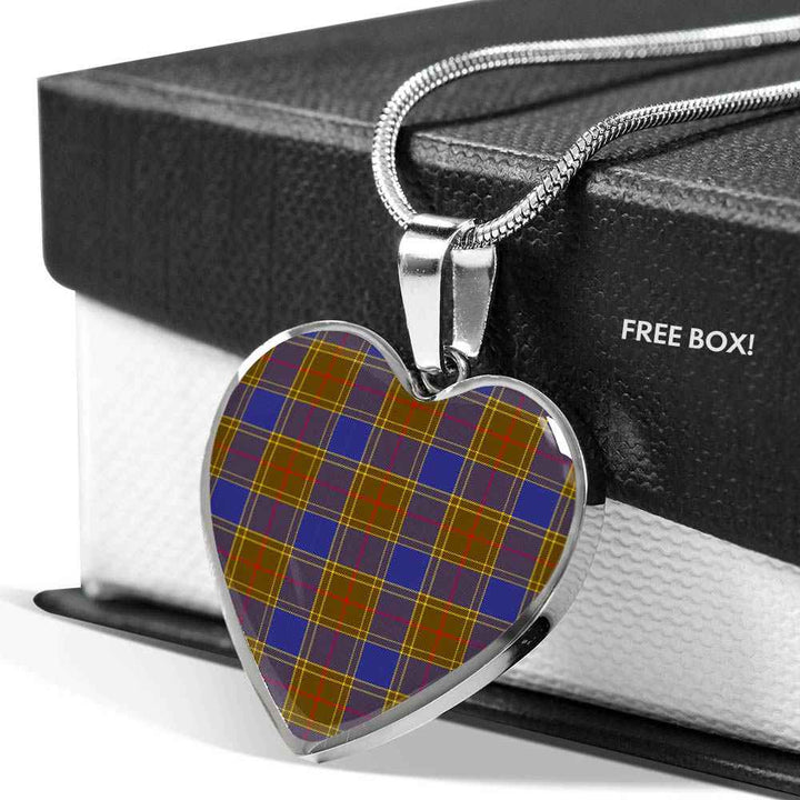 Scottish Balfour Modern Clan Tartan Necklace Heart Tartan Plaid 5