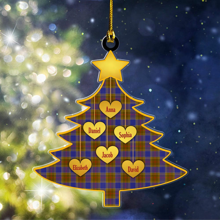 Scottish Balfour Modern Clan Tartan Ornament Custom Family Christmas Tree Tartan Plaid 1