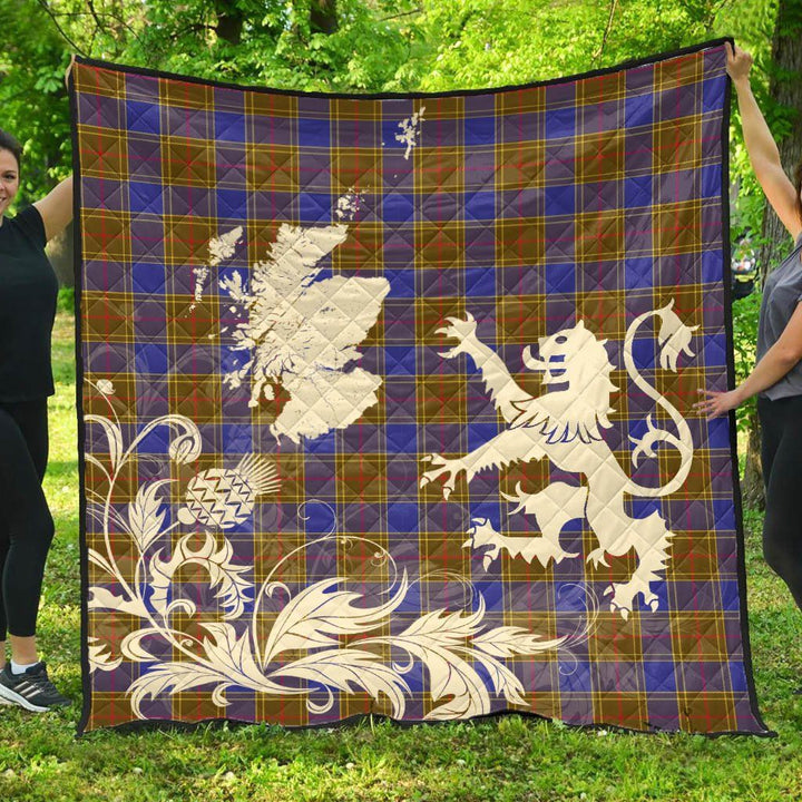 Scottish Balfour Modern Clan Tartan Quilt Rampant Lion with Thistle Tartan Plaid 1