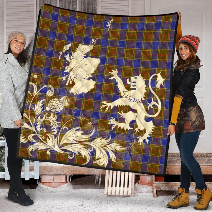 Scottish Balfour Modern Clan Tartan Quilt Rampant Lion with Thistle Tartan Plaid 2