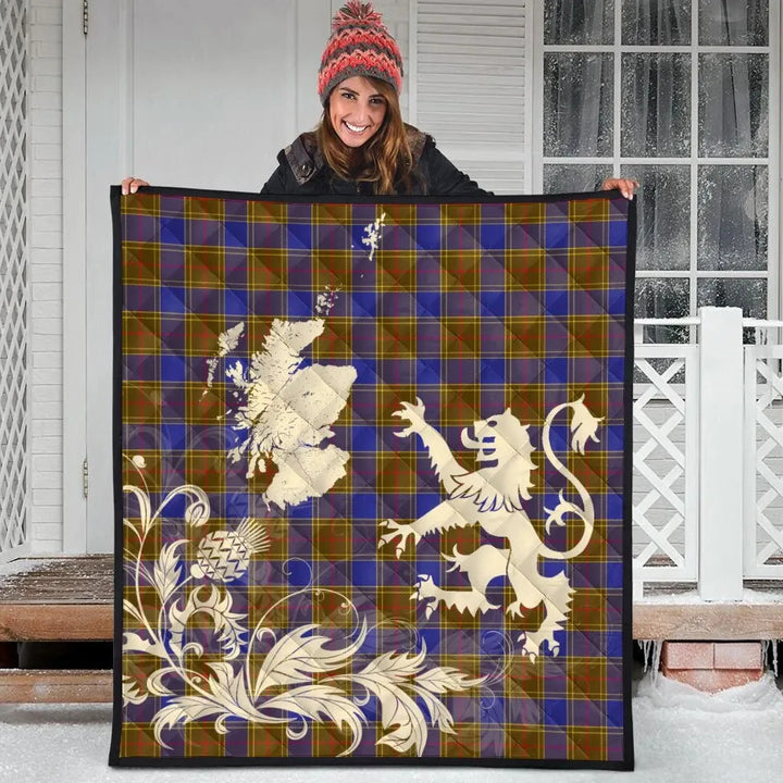 Scottish Balfour Modern Clan Tartan Quilt Rampant Lion with Thistle Tartan Plaid 3