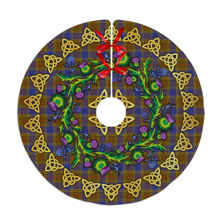 Scottish Balfour Modern Clan Tartan Thistle Celtic Knot Christmas Tree Skirt No Tassels Tartan Plaid 1