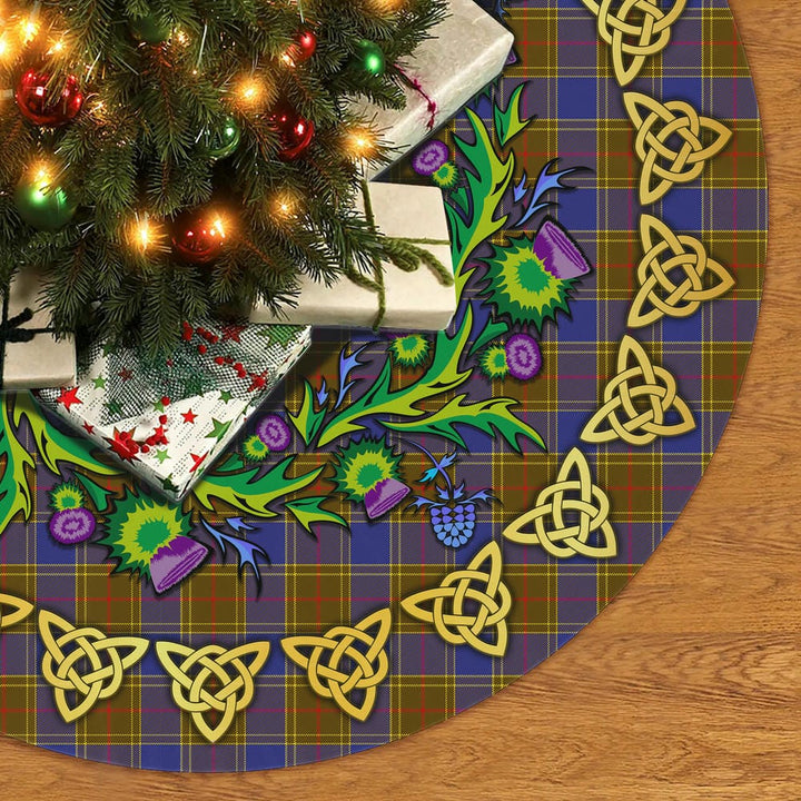 Scottish Balfour Modern Clan Tartan Thistle Celtic Knot Christmas Tree Skirt No Tassels Tartan Plaid 2
