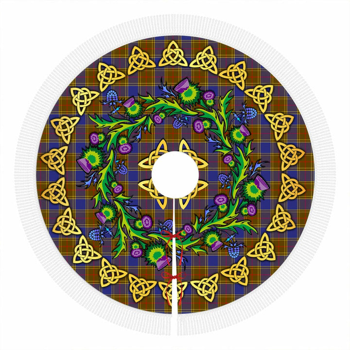 Scottish Balfour Modern Clan Tartan Thistle Celtic Knot Christmas Tree Skirt Tassels Tartan Plaid 1