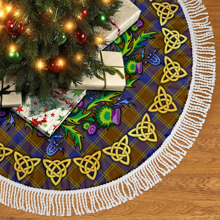 Scottish Balfour Modern Clan Tartan Thistle Celtic Knot Christmas Tree Skirt Tassels Tartan Plaid 2