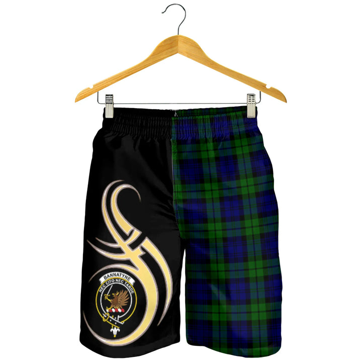 Scottish Bannatyne Clan Crest Tartan Believe in Me Men's Shorts