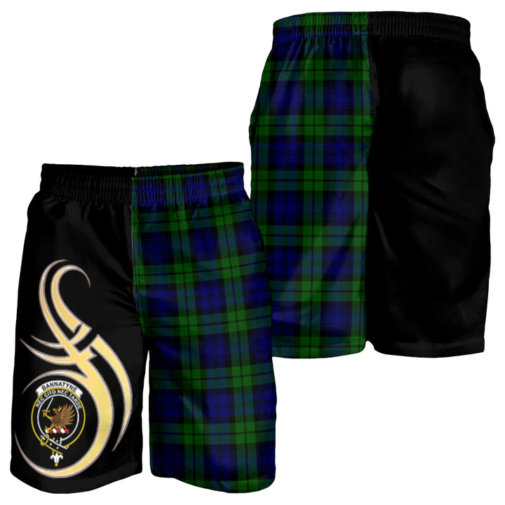 Scottish Bannatyne Clan Crest Tartan Believe in Me Men's Shorts
