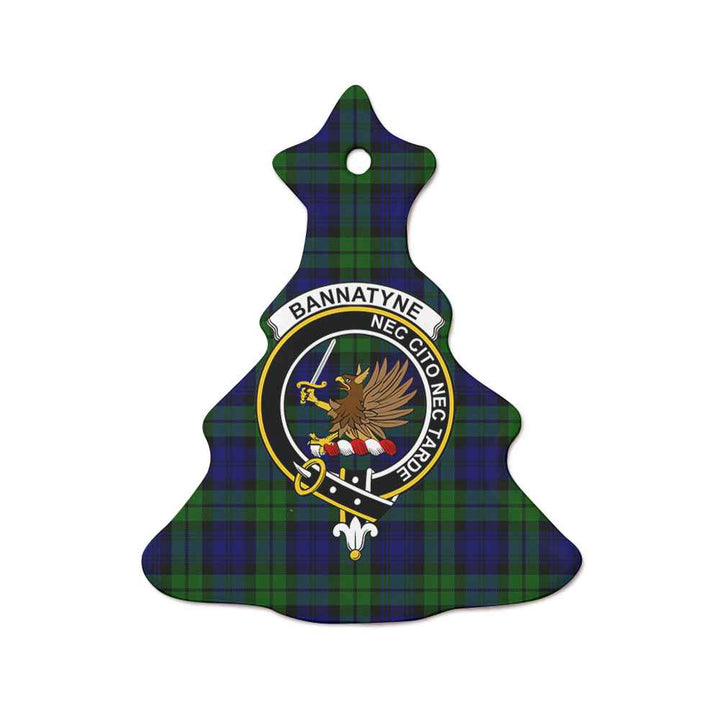Scottish Bannatyne Clan Crest Tartan Ceramic Ornament Tree Shape Tartan Plaid