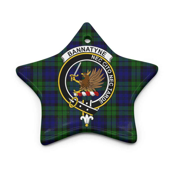 Scottish Bannatyne Clan Crest Tartan Ceramic Ornament Star Shape Tartan Plaid