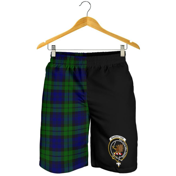 Scottish Bannatyne Clan Crest Tartan Half of Me Men's Shorts