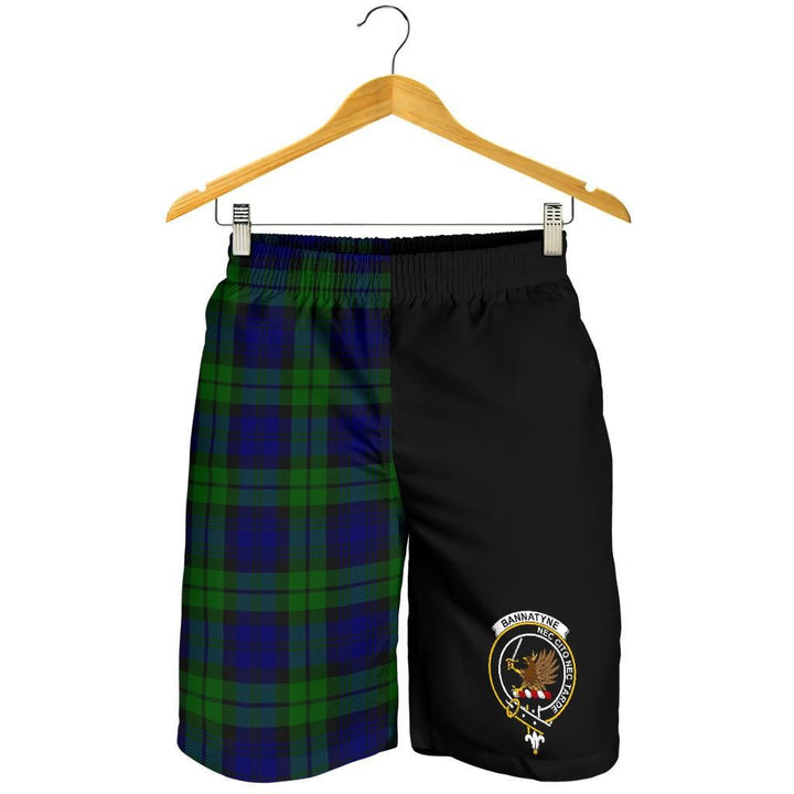 Scottish Bannatyne Clan Crest Tartan Half of Me Men's Shorts