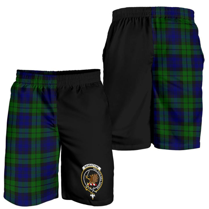 Scottish Bannatyne Clan Crest Tartan Half of Me Men's Shorts