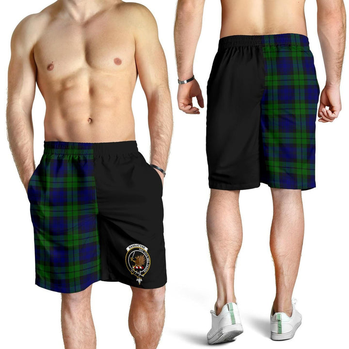 Scottish Bannatyne Clan Crest Tartan Half of Me Men's Shorts