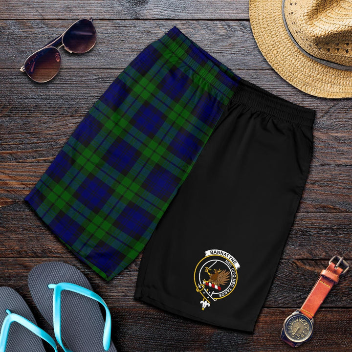 Scottish Bannatyne Clan Crest Tartan Half of Me Men's Shorts