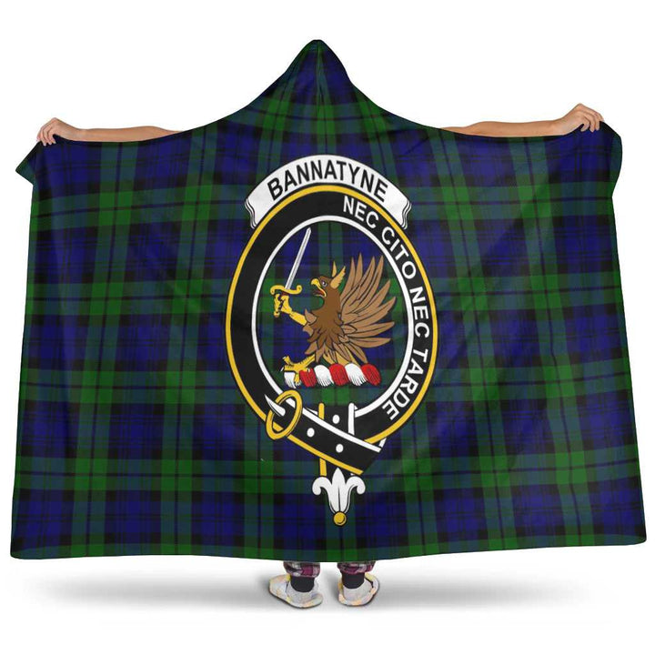 Scottish Bannatyne Clan Crest Tartan Hooded Blanket Tartan Plaid 1