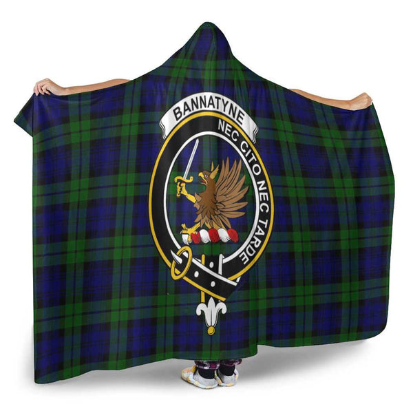 Scottish Bannatyne Clan Crest Tartan Hooded Blanket Tartan Plaid 2