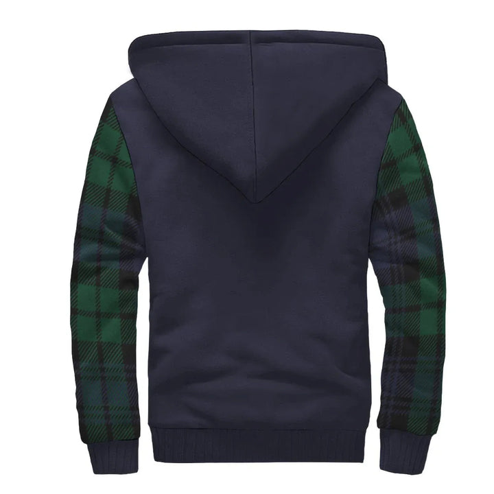 Scottish Bannatyne Clan Crest Tartan Plaid Sleeve Sherpa Hoodie