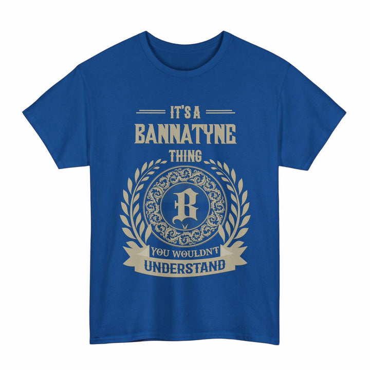 Scottish Bannatyne Clan Tartan T-Shirt - Vintage Family Name Tartan Plaid Royal Color