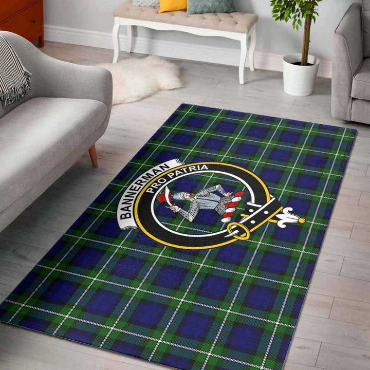 Scottish Bannerman Clan Crest Tartan Area Rug Tartan Plaid 1
