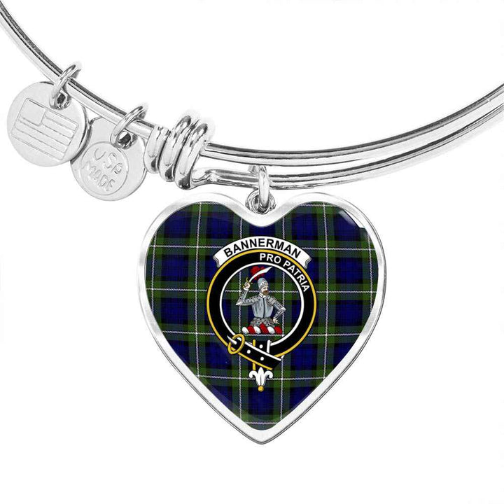 Scottish Bannerman Clan Crest Tartan Bangle Heart Tartan Plaid 1