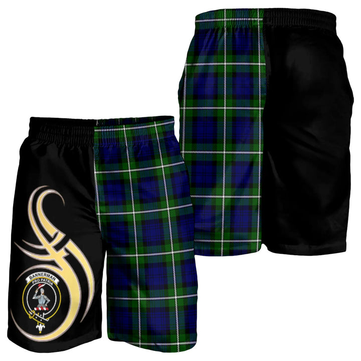 Scottish Bannerman Clan Crest Tartan Believe in Me Men's Shorts
