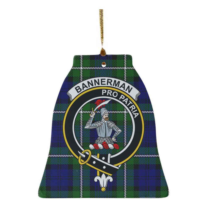 Scottish Bannerman Clan Crest Tartan Ceramic Ornament Bell Shape Tartan Plaid