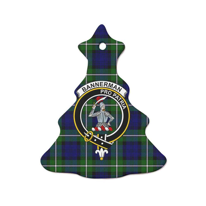 Scottish Bannerman Clan Crest Tartan Ceramic Ornament Tree Shape Tartan Plaid