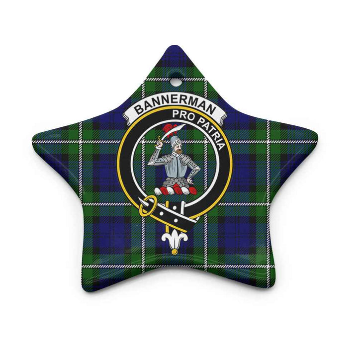Scottish Bannerman Clan Crest Tartan Ceramic Ornament Star Shape Tartan Plaid