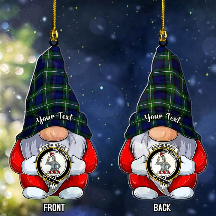 Scottish Bannerman Clan Crest Tartan Christmas Gnome Ornament Custom Personalized Tartan Plaid 1
