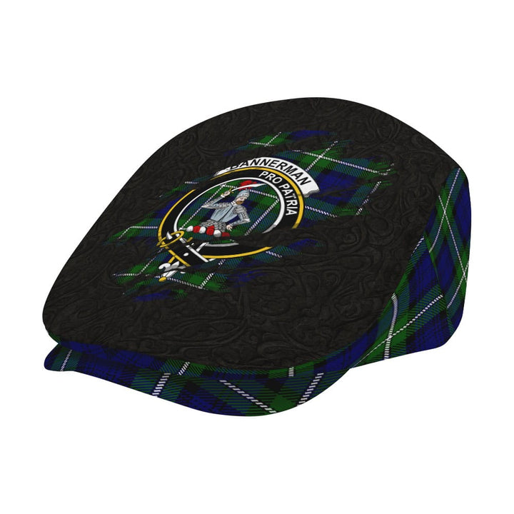 Scottish Bannerman Clan Crest Tartan Flat Cap - Scratch Style Tartan Plaid 2