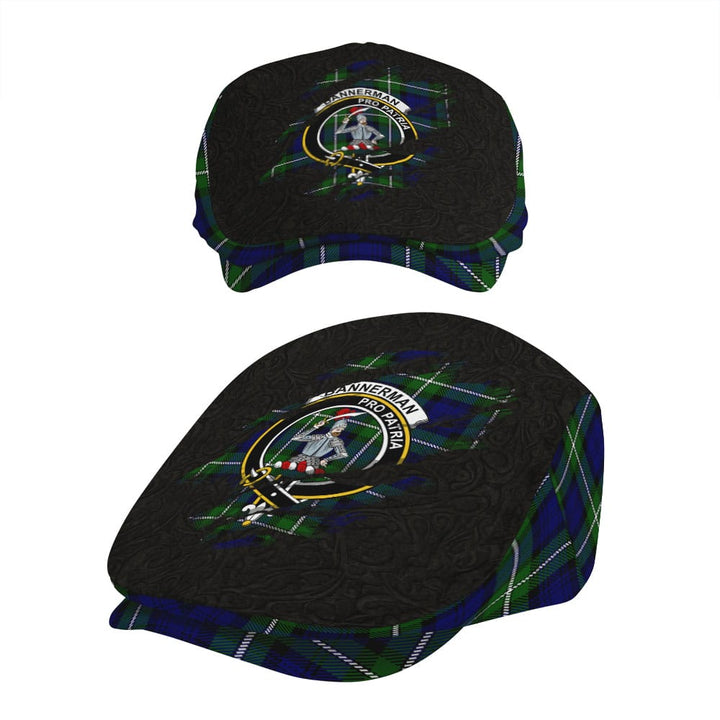 Scottish Bannerman Clan Crest Tartan Flat Cap - Scratch Style Tartan Plaid 5