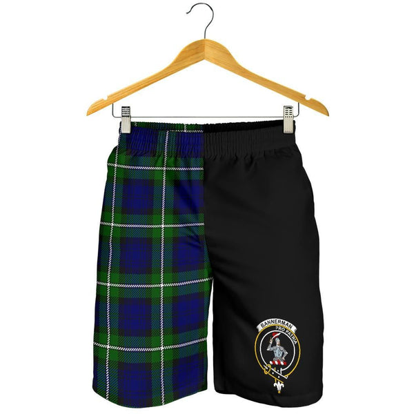 Scottish Bannerman Clan Crest Tartan Half of Me Men's Shorts