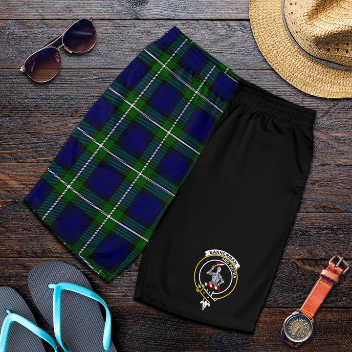 Scottish Bannerman Clan Crest Tartan Half of Me Men's Shorts