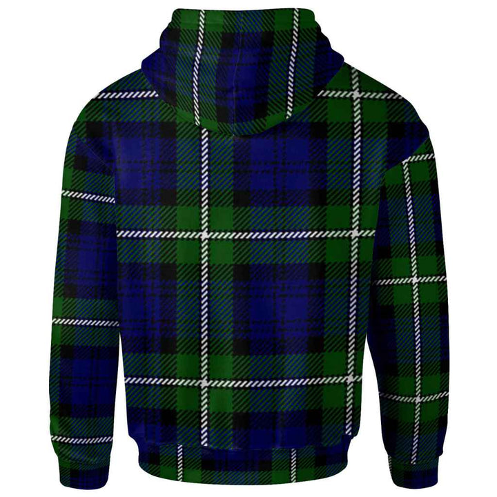 Scottish Bannerman Clan Crest Tartan Hoodie Back Side Tartan Plaid