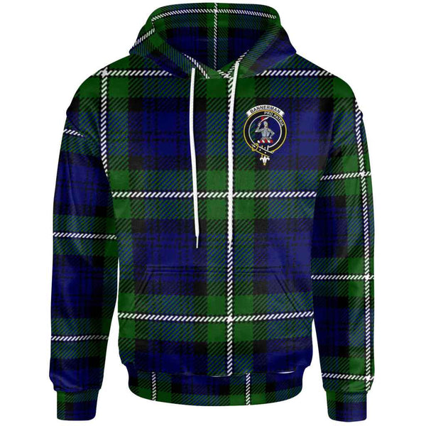 Scottish Bannerman Clan Crest Tartan Hoodie Front Side Tartan Plaid