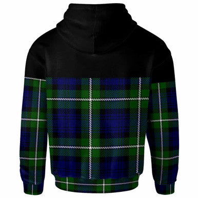Scottish Bannerman Clan Crest Tartan Hoodie - Horizontal Style Back Side Tartan Plaid