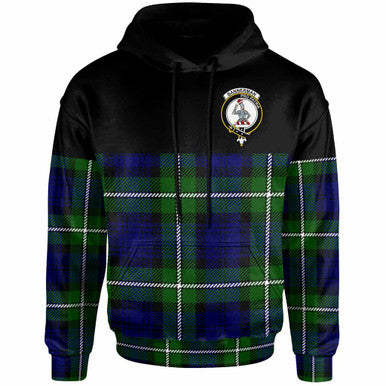 Scottish Bannerman Clan Crest Tartan Hoodie - Horizontal Style Front Side Tartan Plaid