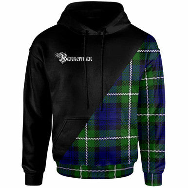 Scottish Bannerman Clan Crest Tartan Hoodie - Military Logo Front Side Tartan Plaid