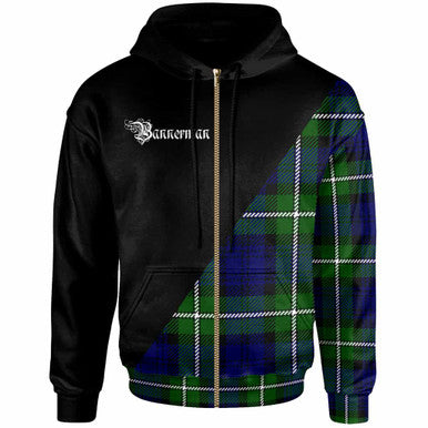 Scottish Bannerman Clan Crest Tartan Hoodie - Military Logo Zip-up Tartan Plaid