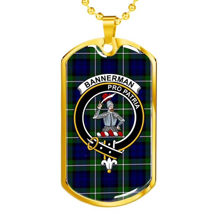 Scottish Bannerman Clan Crest Tartan Military Dog Tag Necklace Tartan Plaid 2