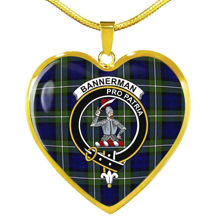 Scottish Bannerman Clan Crest Tartan Necklace Heart Tartan Plaid 2