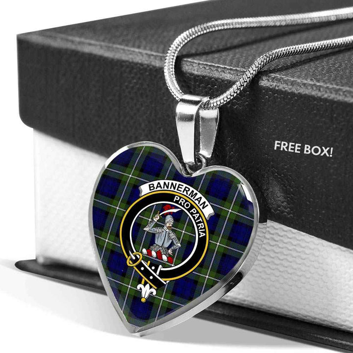 Scottish Bannerman Clan Crest Tartan Necklace Heart Tartan Plaid 5
