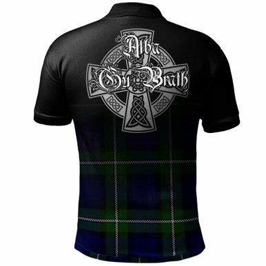 Scottish Bannerman Clan Crest Tartan Polo Shirt - Alba Gu Brath Family Crest Celtic Inspired Back Side Tartan Plaid