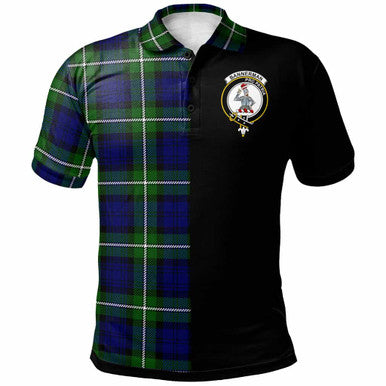 Scottish Bannerman Clan Crest Tartan Polo Shirt - Half in Me Front Side Tartan Plaid