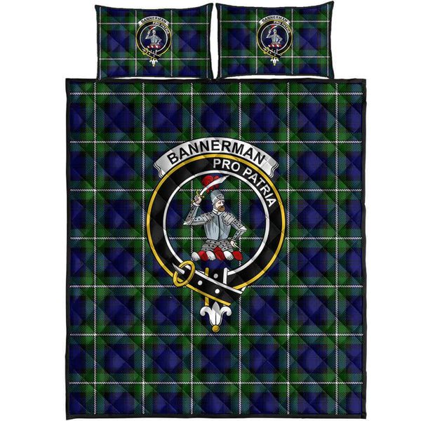 Scottish Bannerman Clan Crest Tartan Quilt Bed Set Tartan Plaid 1