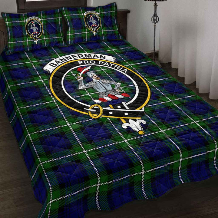 Scottish Bannerman Clan Crest Tartan Quilt Bed Set Tartan Plaid 2